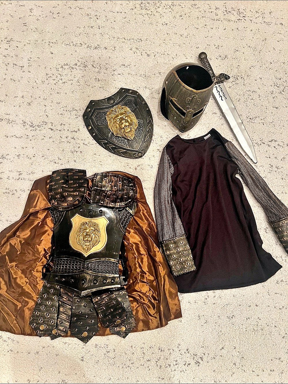Spirit Halloween Gladiator Kit Boys Small 4-6 Costume Set